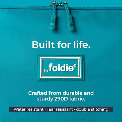 The Foldie Foldable Travel Bag for Women - 40L Weekender Bag with Multiple Pockets - Carry On Expendable Travel Bag - color: Teal