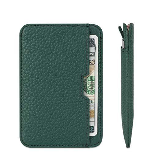 Vaultskin CHELSEA Slim Leather Card Wallet for Men, RFID (Matt Green) - color: Matt Green
