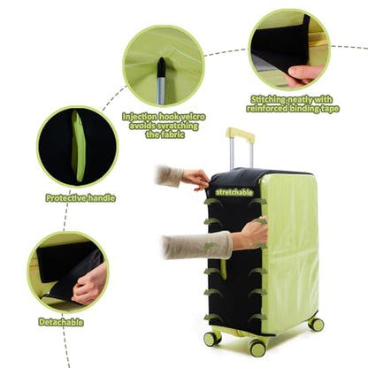 Clear Luggage Cover Protectors For Suitcases,Elastic Transparent waterproof PVC Suitcase Covers Protector Fit 20-30 Inch wheeled Luggage (28") - size: 28"