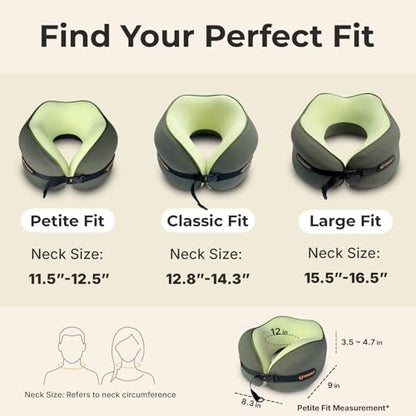 Ergonomic Travel Neck Pillow for Airplanes & Cars, Small - size: Small (Neck Size: 11.5"-12.5")
