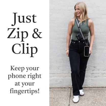 Save the Girls Clip & Go Phone Lanyard with Wallet Pouch, Dark Brown/Light - color: Brown