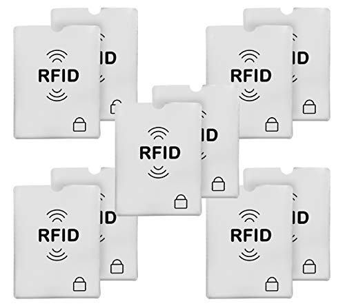 SaiTech IT 10 Pack RFID Blocking Sleeves for Debit and Credit Cards,Silver - size: RFID Card Sleeve 10 Pcs