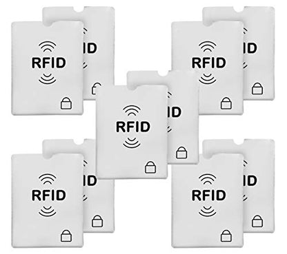 SaiTech IT 10 Pack RFID Blocking Sleeves for Debit and Credit Cards,Silver - size: RFID Card Sleeve 10 Pcs