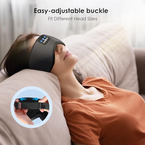 MUSICOZY Sleep Headphones Bluetooth 5.4 Sleep Mask with HD Sound - color: Gray