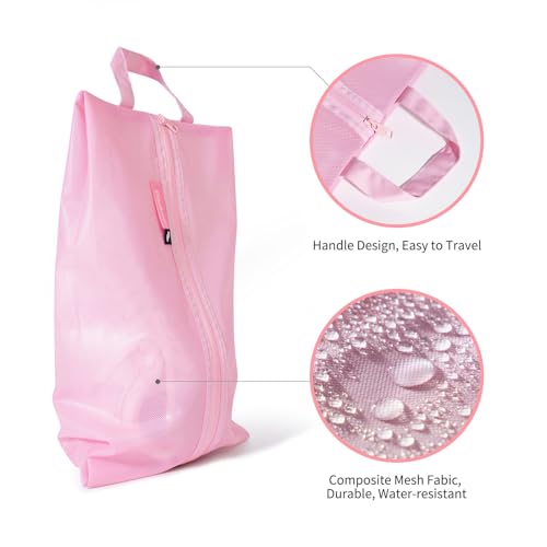 pack all Shoe Bag for Travel, Water-Resistant Shoe Pouch for Sports - color: Pink, style: 1 Pack