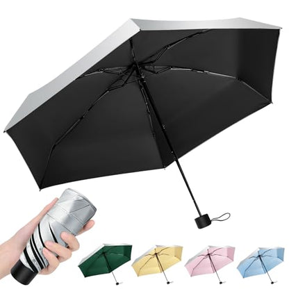 40/42/46/50inch UPF 50+ Sun Umbrella UV Protection UV Umbrellas - color: Silver/Black-mini manual, size: 40inch