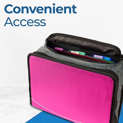 Case-it School Zipper Binder | 3-Inch O-Rings | 600-Sheet | D-146 Magenta - color: H Magenta, size: 1 Pack