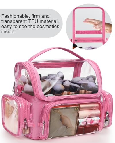 Makeup Brush Bag, Large Makeup Brush Holder Professional Makeup Artist - color: pink, size: S
