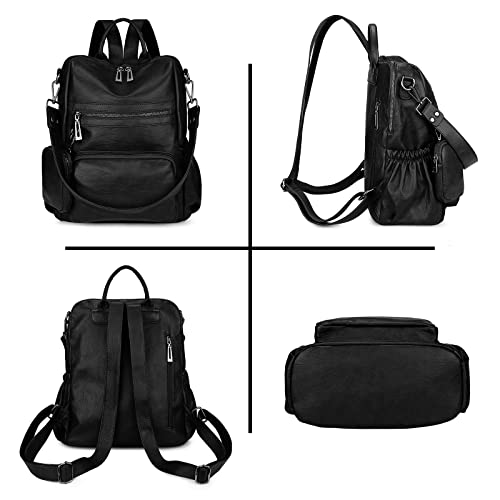 Uromee Travel Backpack Purse Women Vegan Leather Tassel Shoulder Bag - color: 262 Black