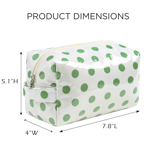 PVC Striped Clear Coated Waterproof Makeup Bag(07White Green) - color: 07White Green
