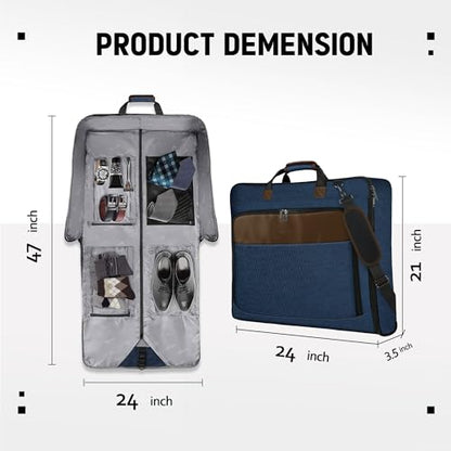 MATEIN Travel Garment Bags, Large Convertible Carry On Garment Bag, Blue - color: Blue