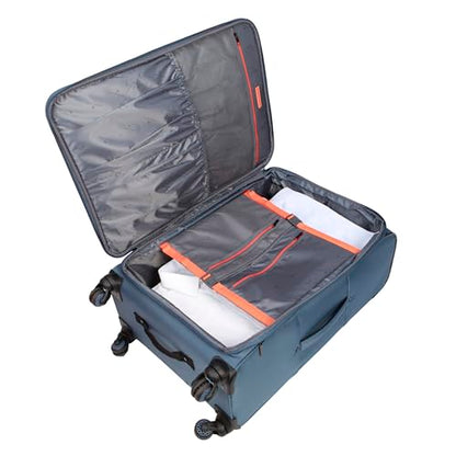 Sharper Image Odyssey 2-Piece Set (21.5" & 29") Expandable 8-Wheel Spinner Carry On and Large Checked Luggage Set, Bluefin - color: Bluefin, size: 2-Piece Set