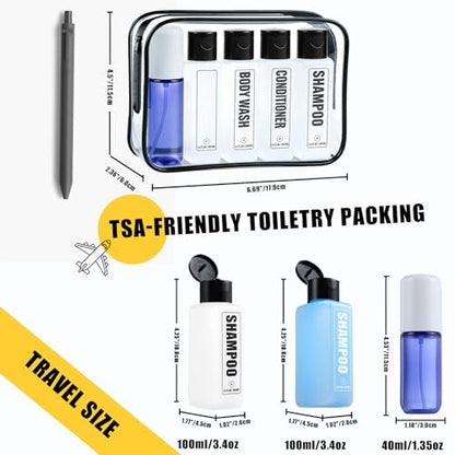 GearTrust TSA Travel Size Bottles for Toiletries, Shampoo Travel Bottles - color: White