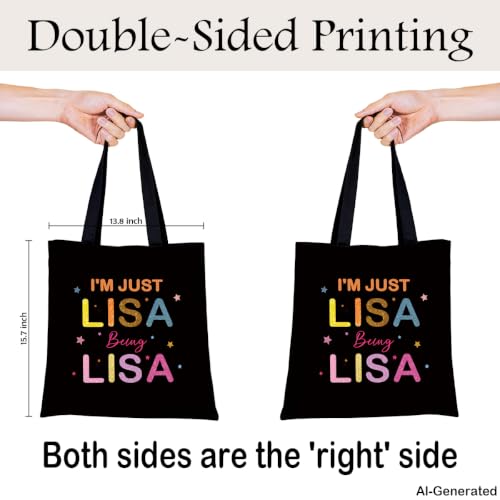 Funny Tote Bag, Canvas Reusable Carryall for Shopping Trip Commute - color: Lisa