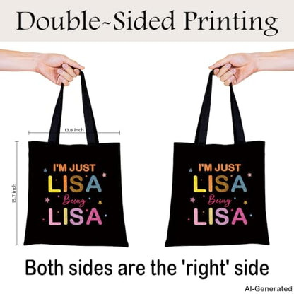 Funny Tote Bag, Canvas Reusable Carryall for Shopping Trip Commute - color: Lisa