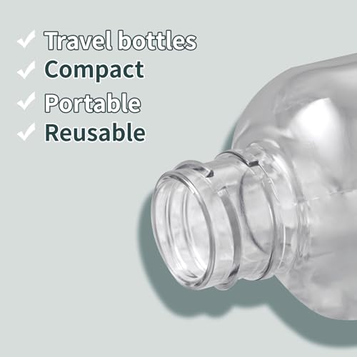 Tekson Travel Bottles for Toiletries, 3.4oz Mouthwash Container, Screw Top - color: White
