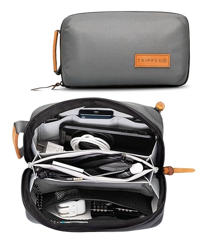 TRIPPED Travel Gear Tech Organizer Pouch for Cables and Accessories - color: Grey