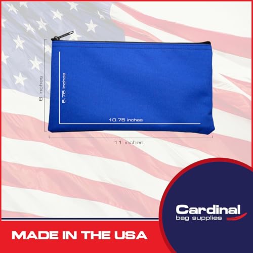 Cloth Zipper Pouch 2-Pack, Royal, 11 x 6 inches - color: Royal Blue