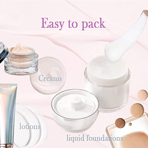 Airless Pump Jar - Refillable Travel Size Containers for Toiletries, Leak Proof Vacuum Lotion Dispenser for Moisturizer, Cream & Skincare, TSA Approved Travel Bottles Set (15/30/50ml) - size: 50ml