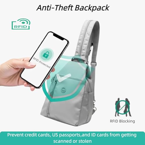 Oxford Anti Theft Backpack for Women,Pocket Multi Pocket Crossbody Bag. - color: Gray