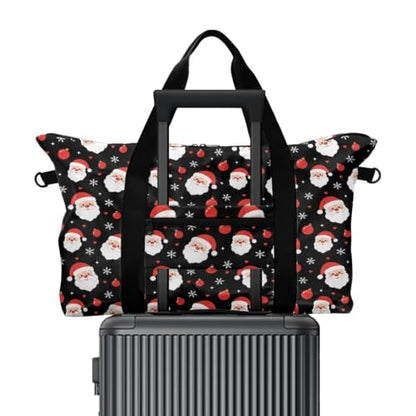 Musical Notes and Hearts Extra Large Duffle Bags Lightweight, Travel Duffle Bag Foldable for Men Women, Duffle Bag for Overnight Weekend Gym - color: Christmas Snowflake