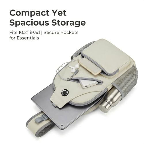 Javolto Crossbody Sling Bag,Small Backpack Men,Hands-Free Shoulder Daypack - color: Beige