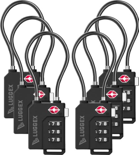 LUGGEX 6 Pack TSA Locks for Luggage, Luggage Locks TSA Approved - size: 6