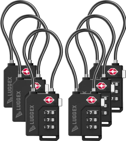 LUGGEX 6 Pack TSA Locks for Luggage, Luggage Locks TSA Approved - size: 6