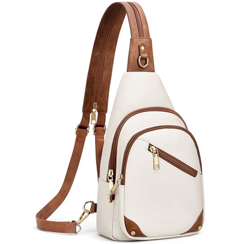 SYTRAH Anti Theft Sling Bag for Women, RFID Crossbody Purses Travel - color: Beige Brwon