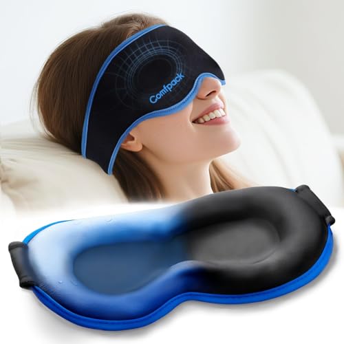 Comfpack Cooling Gel Eye Mask, 100% Blackout Weighted Eye Mask for Sleeping