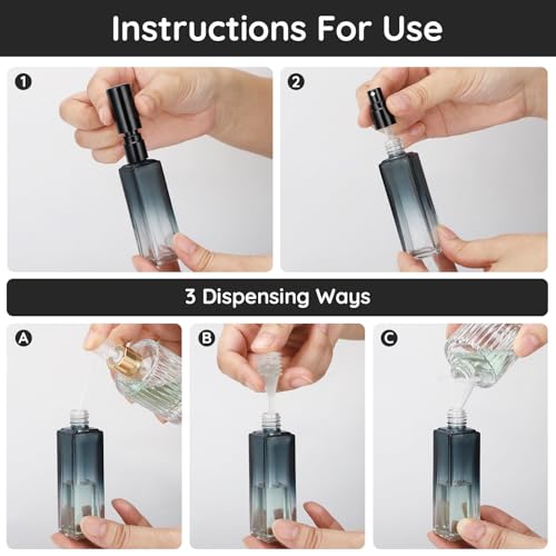 Segbeauty Glass Perfume Spray Bottle, 5 Pack of 20ML Mini Travel Atomizer Sprayer for Perfume, Empty Press Pump Bottle Refillable Cologne Dispenser Perfume Bottles Scent Sample Case Travel Must Have - color: Gradient Blue, style: Mini Bottle Set