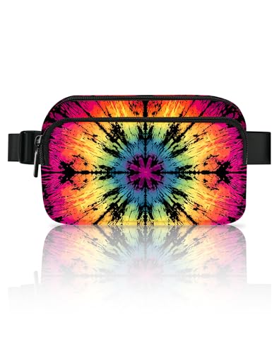 Tie Dye Fanny Pack Travel Belt Bag Waterproof Small Crossbody Bags for Women Waist Pouch for Running Hiking Cycling - color: Dark Red
