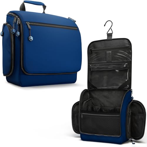 VENTURE 4TH Hanging Travel Toiletry Bag, 18 Compartments - Navy Blue - color: Navy
