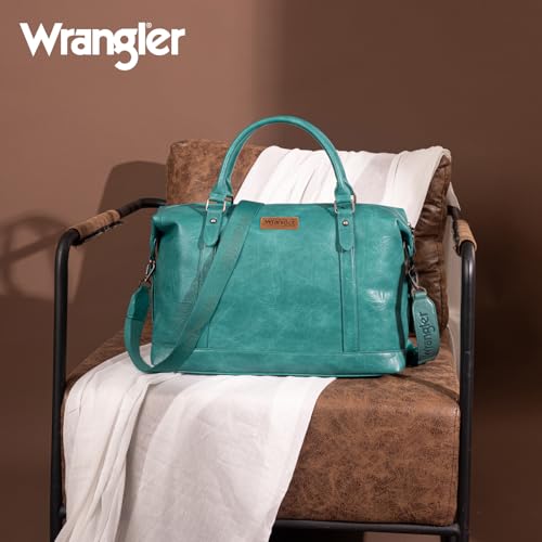 Wrangler Duffel Bag Large Travel Weekender Bag for Women Waterproof Carry on Overnight Bag for Gym,Trips,Weekends,Turquoise - color: Turquoise