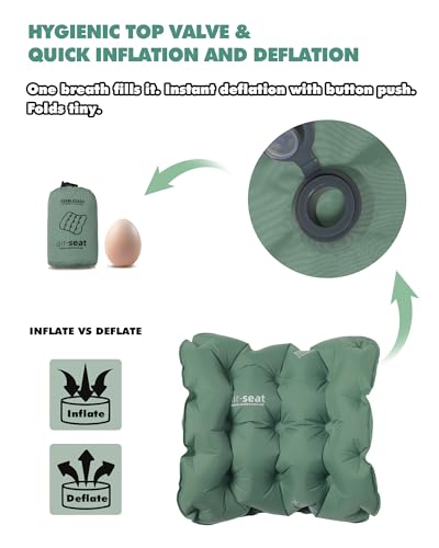 Inflatable Seat Cushion & Lumbar Support Lightweight TPU Non-Slip - color: Spring Rain