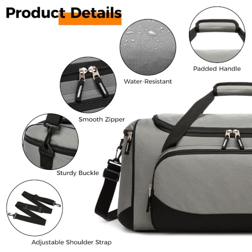 Uarition Gym Bag for Men & Women - 50L Large Duffle Bag for Travel, Grey - color: Grey