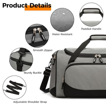 Uarition Gym Bag for Men & Women - 50L Large Duffle Bag for Travel, Grey - color: Grey