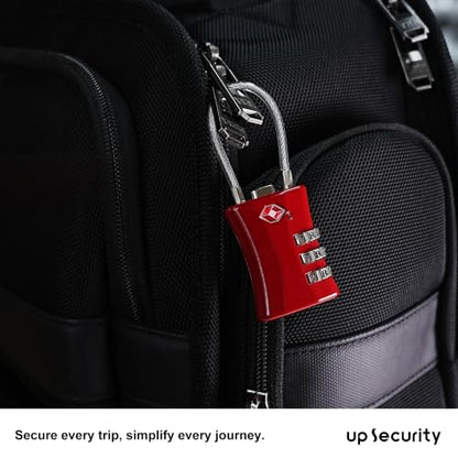 Suitcase Locks TSA Approved, Small Padlock Combination, TSA Locks for Luggage, Combo Travel Padlock with Code for Backpack, Gym Locker, Ammo Can (Black+Red) - color: Black+Red