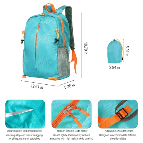 Hiking Daypack,Water Resistant Lightweight Packable Small Backpack for Travel Camping Mountaineering Outdoor for Women Men-Blue