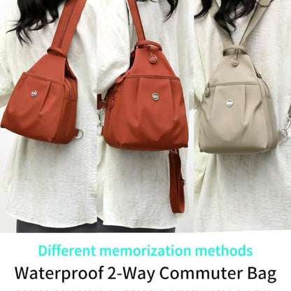 2-Way Commuter Bag 3 in 1 Tote for Women Waterproof Anti-Theft (Light pink) - color: Light Pink
