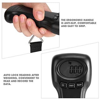 Luggage Scale, Portable Travel Digital Suitcase Weight Scale Hanging Handheld Scale with LCD Digital Display, 110 Pounds Capacity