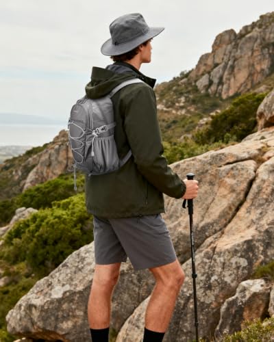 WATERFLY Small Lightweight Packable Backpack, Mini Foldable Travel Daypack - color: Grey