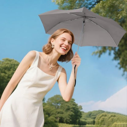 Travel Umbrella Compact Small Folding Windproof Lightweight for Women - color: 13.Gray