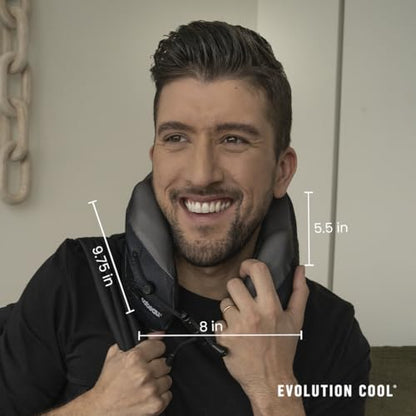 Cabeau Long Haul Flight Cooling Travel Neck Pillow – Evolution Cool – Supportive Memory Foam with Airflow Vents – Compact with Carrying Case (Black) - color: Black