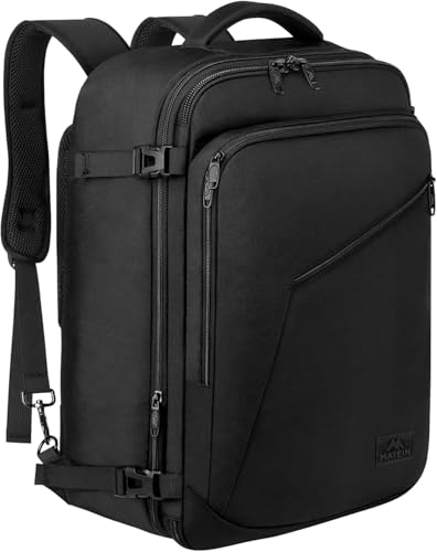 MATEIN Carry on Backpack, Extra Large Expandable Travel Backpack for Men - color: Black, size: X-Large