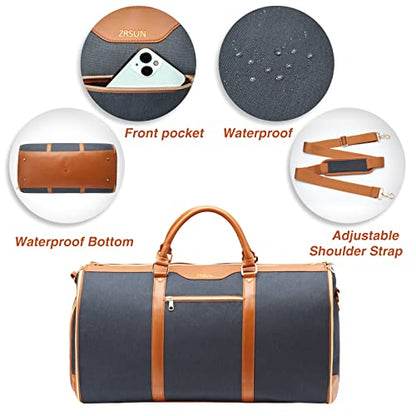 ZRSUN Garment Bags,Garment Duffel Bag with Shoe Compartment for Travel - color: Brown