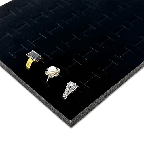 The Display Guys 2-Pack 72-Ring Jewelry Tray Insert, Black - color: Black, size: Ring Slots - 72