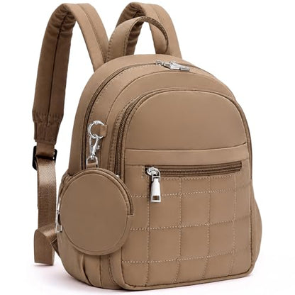 Mini Backpack for Women, Anti Theft RFID Small Travel Backpack - color: Coffee Brown