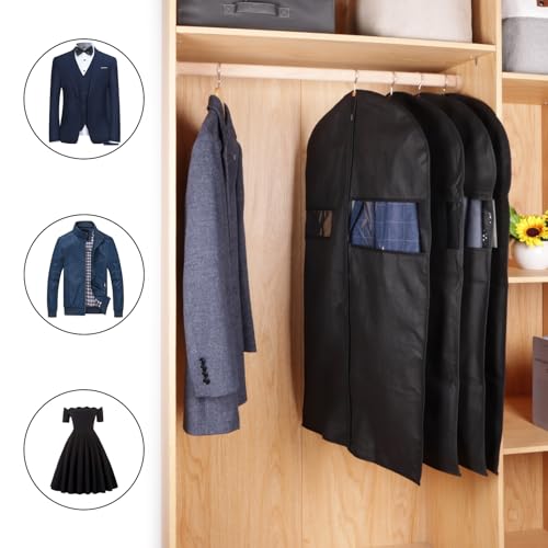 KEEGH 40 inch Suit Cover Bags for Men, Black Garment Bags (Set of 10) - size: 40"-10pcs