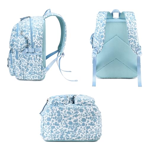 PiPiCat Backpack for Girls 4 in 1 Back to School Bookbag - color: K2 Soft Blue